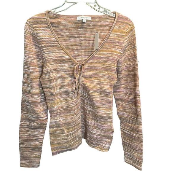 Madewell Space Dye V-Neck Sweater - Mahogany - Size XL - NWT - Picture 1 of 4